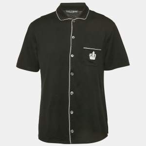 Pre Owned Dolce & Gabbana Black Jersey Short Sleeve Shirt L