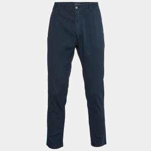 Dolce & Gabbana Blue Striped Pattern Cotton Pants L