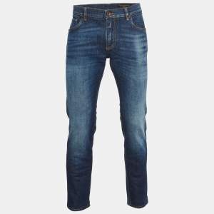 Dolce & Gabbana Navy Blue Denim Tapered Leg Jeans L Waist 37" 