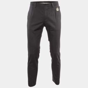 Dolce & Gabbana Dark Grey Logo Detail Pants M
