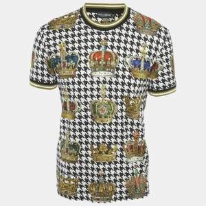 Dolce & Gabbana Black Crown Print Cotton T-Shirt L