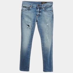 Dolce & Gabbana Blue Distressed Denim Classic Jeans M Waist 32"