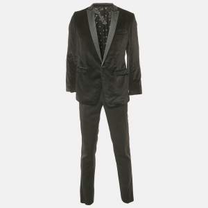 Dolce & Gabbana Black Velvet Brad Suit M