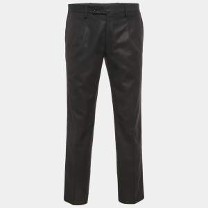 Dolce & Gabbana Black Wool Blend Formal Trousers M
