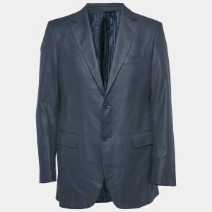 Dolce & Gabbana Navy Blue Wool Blend Single Breasted Blazer M