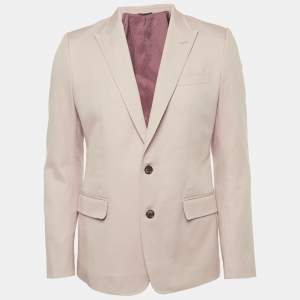 Dolce & Gabbana Pink Gabardine Tailored Blazer L