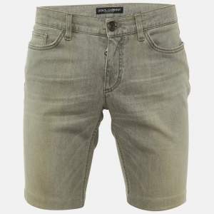Pre Owned Dolce & Gabbana Grey Denim Shorts M/Waist 35"