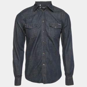 Dolce & Gabbana Blue Denim Long Sleeve Shirt M