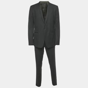 Dolce & Gabbana Gold Black Patterned Wool Regular Fit Blazer XL