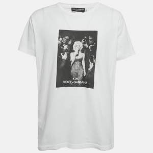 Dolce & Gabbana x Kim White Printed Jersey T-Shirt XL