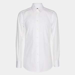 Pre Owned Dolce & Gabbana White Cotton Long Sleeve Shirt S