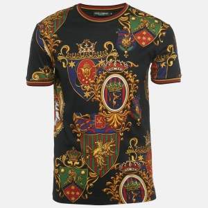 مملوكة مسبقًا Dolce & Gabbana Black Stemmi 3 Print Cotton Crewneck T-Shirt S