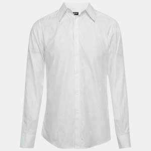 Pre Owned Dolce & Gabbana Martini White Monogram Cotton Shirt L