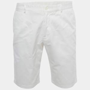 Pre Owned Dolce & Gabbana White  DG Embroidery Stretch Cotton Shorts L