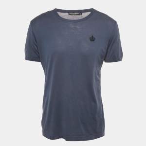 Pre Owned Dolce & Gabbana Blue Jersey Crew Neck T-Shirt L