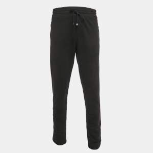 Pre Owned Dolce & Gabbana Black Cotton Drawstring Sweatpants XXL