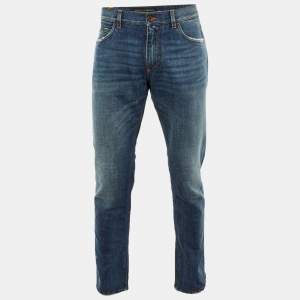 Pre Owned Dolce & Gabbana Blue Denim Regular Fit Pants M