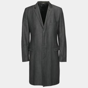 مملوكة مسبقًا Dolce & Gabbana Black Denim Long Coat L