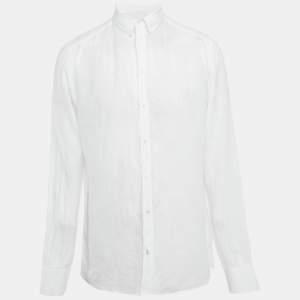 Pre Owned Dolce & Gabbana Martini White Linen Regular Fit Shirt XL
