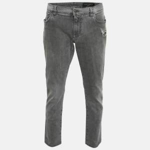 مملوكة مسبقًا Dolce & Gabbana Grey Denim Skinny Jeans M/Waist 40"