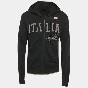 Pre Owned سترة دولتشي أند غابانا حافة خام قطن أسود مقاس صغير جدًا (إكس سمول)