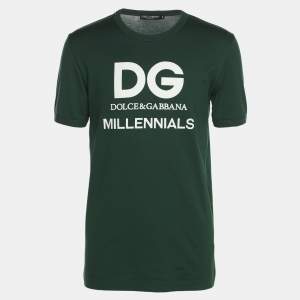 مملوكة مسبقًا Dolce & Gabbana Green Jersey Millennials T-Shirts S