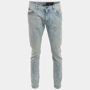 Pre Owned Dolce & Gabbana Blue Denim Slim Fit Jeans M/Waist 33"