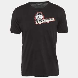 Pre Owned تي شيرت دولتشي أند غابانا جيرسي بلوحة الشعار أخضر مقاس متوسط