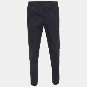 Pre Owned Dolce & Gabbana Blue Plaid Cotton Trousers M