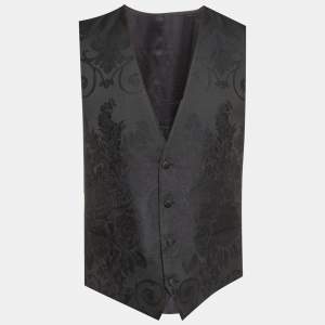 مملوكة مسبقًا Dolce & Gabbana Black Jacquard Vest XXL