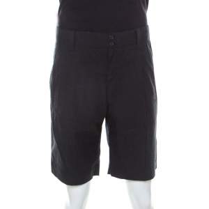 Pre Owned Dolce & Gabbana Grey Micro Houndstooth Cotton Shorts L