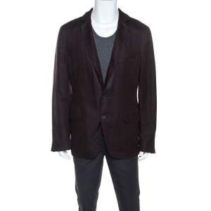 Pre Owned Dolce & Gabbana Brown Linen Blazer XL