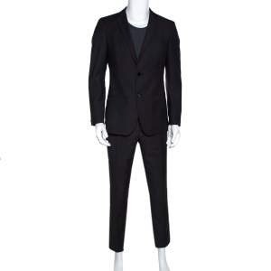 Dolce & Gabbana Black Striped Regular Fit Suit M