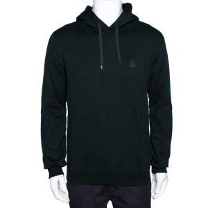 Pre Owned Dolce & Gabbana Green Crown Embroidered Cotton Hoodie L