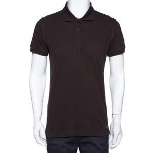 Pre Owned Dolce & Gabbana Brown Cotton Polo T-Shirt M
