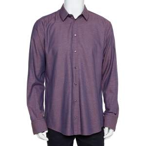 Pre Owned Dolce & Gabbana Bicolor Cotton Button Front Martini Shirt 3XL