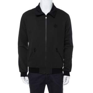 Pre Owned Dolce & Gabbana Dark Green Knit Contrast Trim Detail Zipper Front Jacket XL 