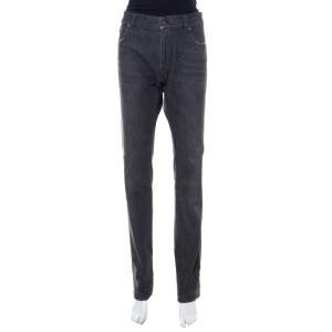 Dolce & Gabbana Black Denim Distressed Straight Leg Jeans XL