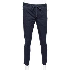 Dolce & Gabbana Navy Blue Cotton Track Pants S