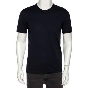 Pre Owned Dolce & Gabbana Midnight Blue Cotton Knit Crewneck T-Shirt L