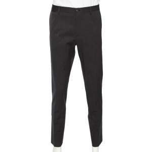 Dolce & Gabbana Grey Wool Tapered Classic Trousers L 