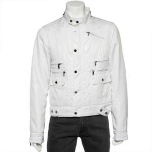 Dolce & Gabbana White Synthetic Biker Jacket M