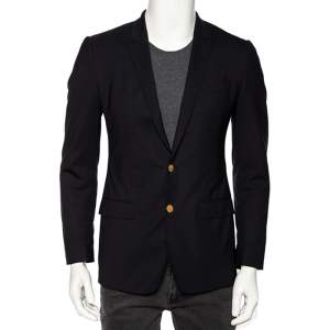 Pre Owned Dolce & Gabbana Midnight Blue Wool Tailored Martini Blazer XS