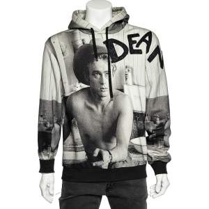 Pre Owned هودي دولتشي أند غابانا جيمس دين رصاصي مطبوع مقاس كبير - لارج