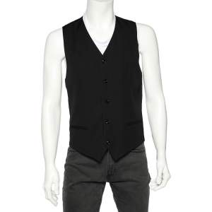 Dolce & Gabbana Black Wool Vest M