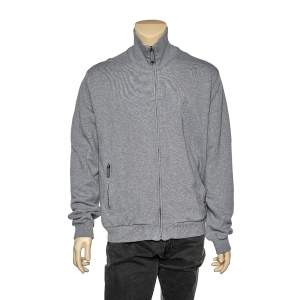 Dolce & Gabbana Grey Cotton Zip Front Jacket 4XL 