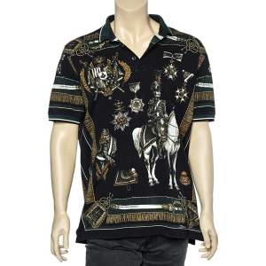 Dolce & Gabbana Multicolor Printed Cotton Polo T-Shirt XXXL