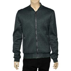 Pre Owned Dolce & Gabbana Dark Green Quilted Synthetic Bomber Jacket XXL