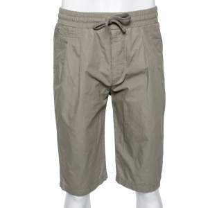 Dolce & Gabbana Olive Green Cotton Elasticized Waist Bermuda Shorts M