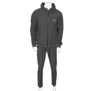 مملوكة مسبقًا بدلة بنطال وجاكيت بهودي دولتشي أند غابانا قطن كاروهات رصاصي مقاس كبير/كبير جداً - لارج/إكس لارج